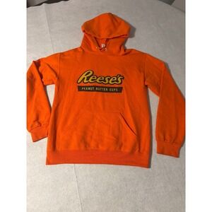 Reese Peanut Butter Cups Orange Hoodie Sweatshirt Pullover S P CH